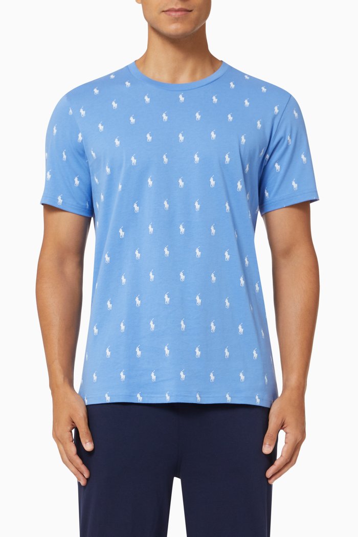 

All-over Pony T-shirt in Cotton, Blue