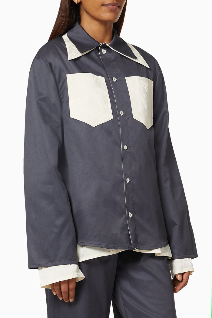 

Reversible Shirt in Jacquard, Grey