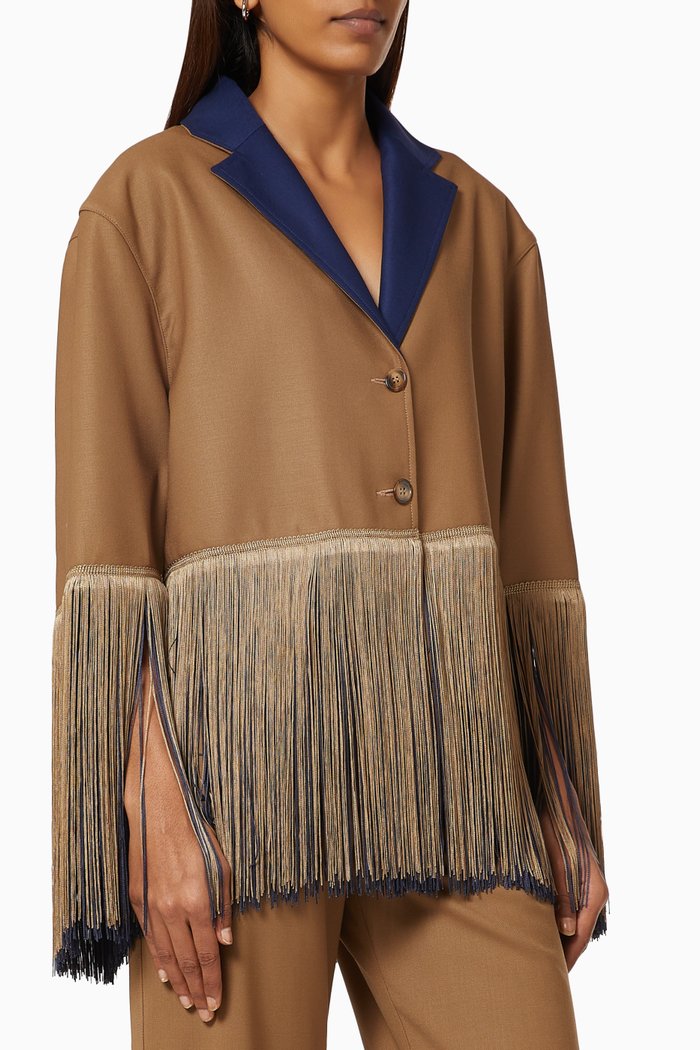 

Reversible Blazer with Fringes, Multicolour
