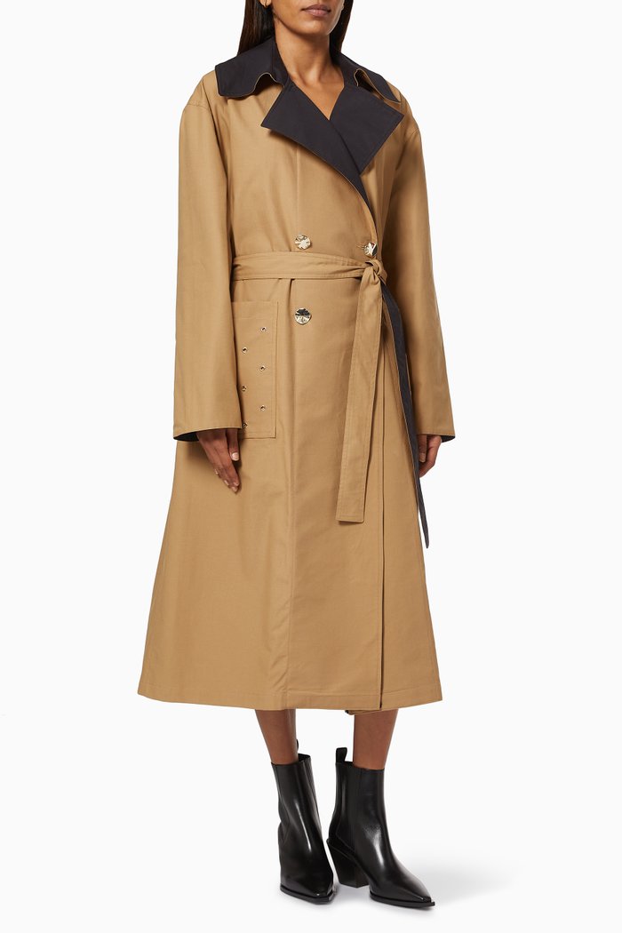 

Reversible Trench Coat with Belt, Multicolour