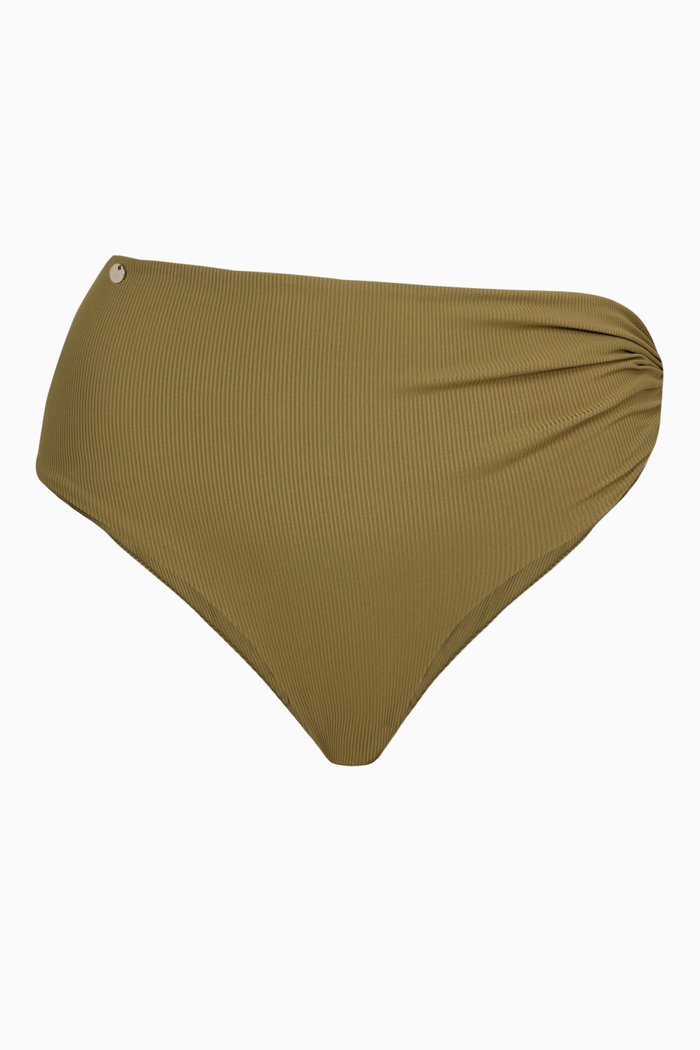 

Twist Bikini Bottom in Stretch Nylon, Brown