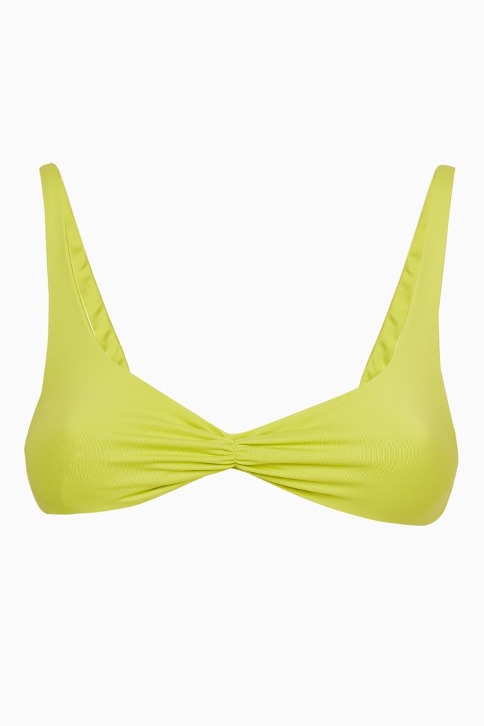 

Twist Bikini Top in Stretch Nylon, Yellow