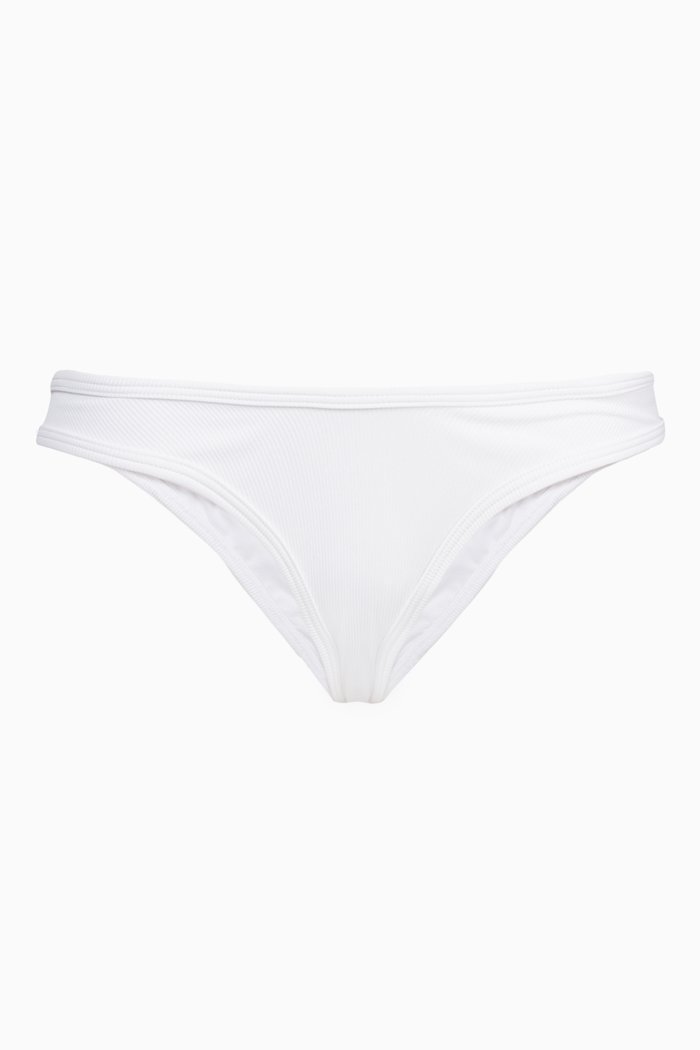 

Bikini Bottom in Ribbed Stretch Nylon, White
