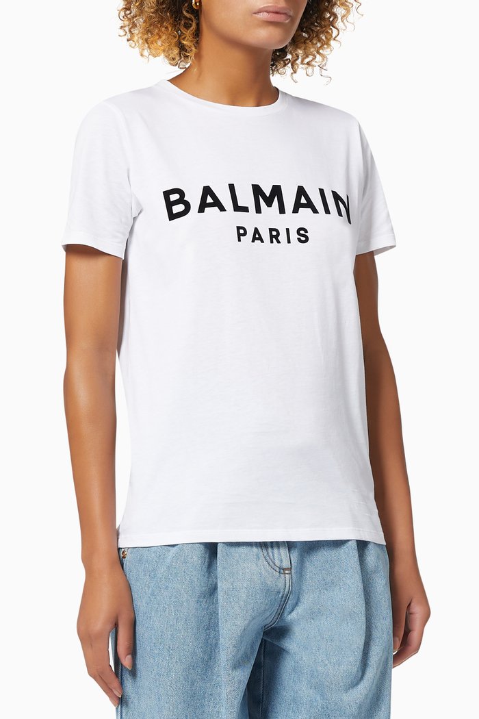 

Flocked Logo T-shirt in Jersey, White