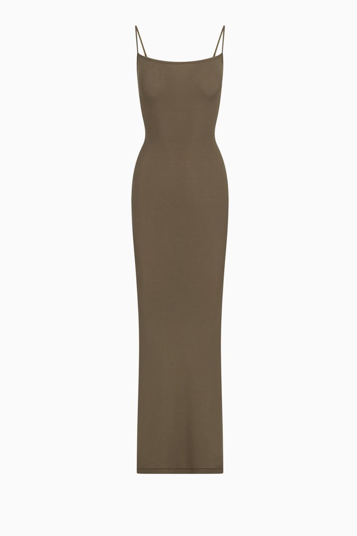 

Soft Lounge Long Slip Dress, Green