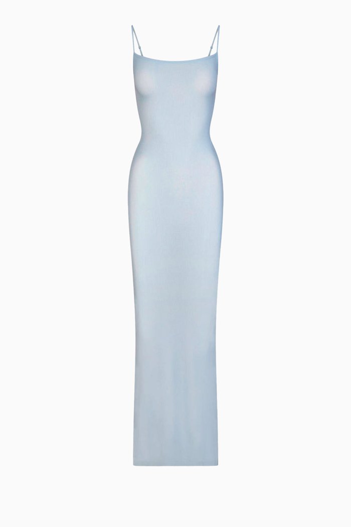 Soft Lounge Long Slip Dress, Grey