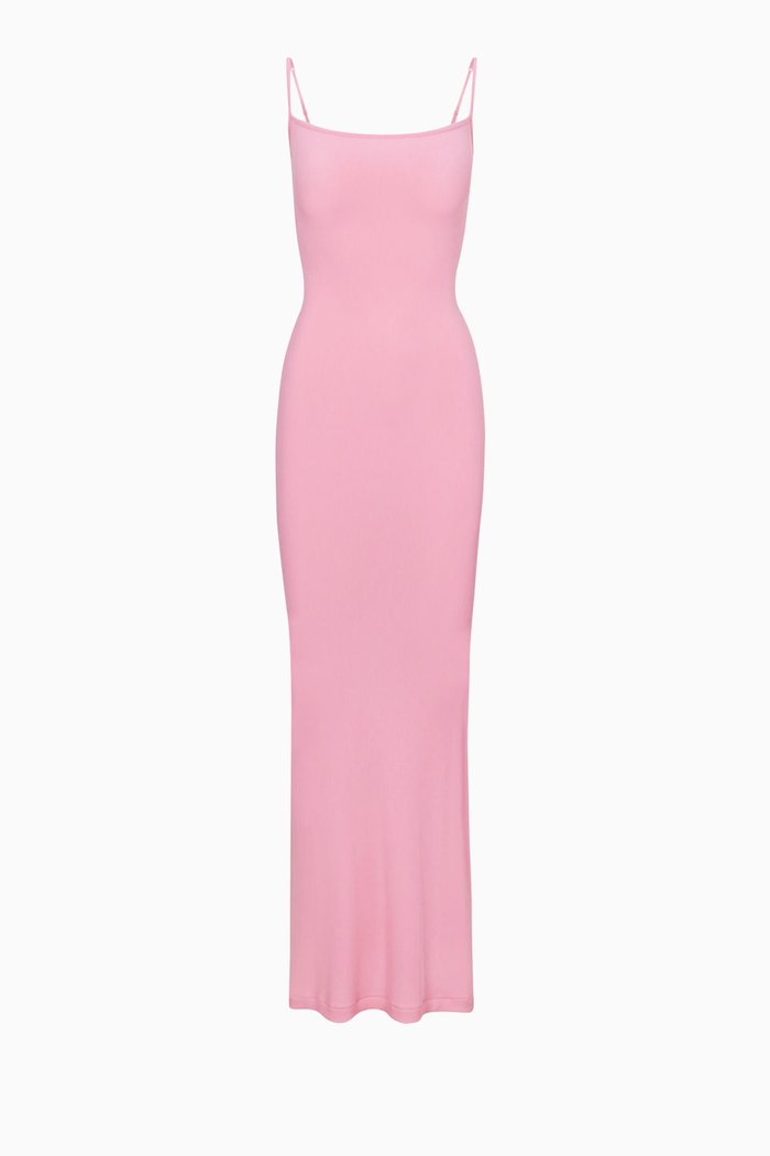 Soft Lounge Long Slip Dress, Pink