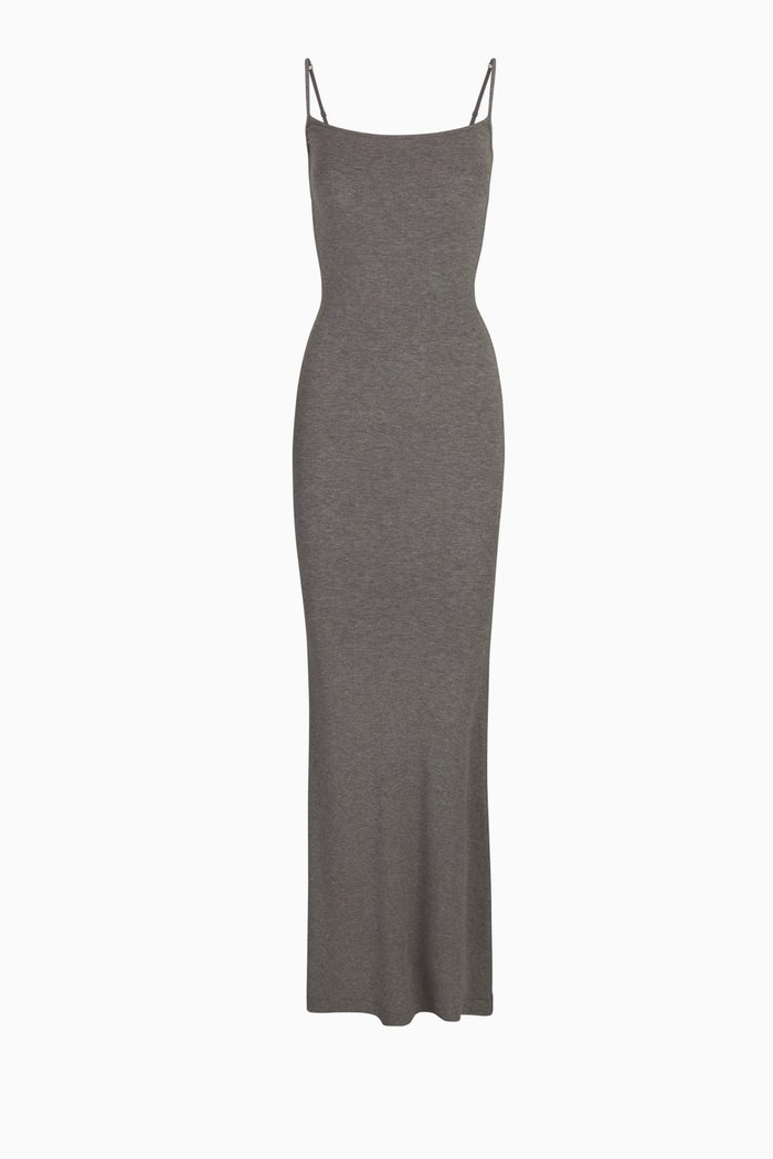 

Soft Lounge Long Slip Dress, Silver