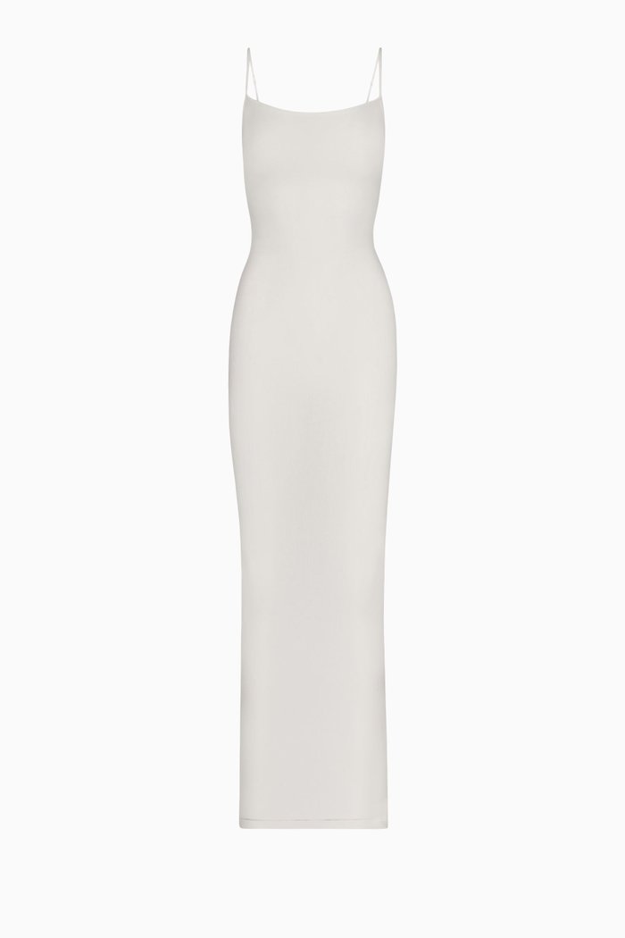 Soft Lounge Long Slip Dress, White