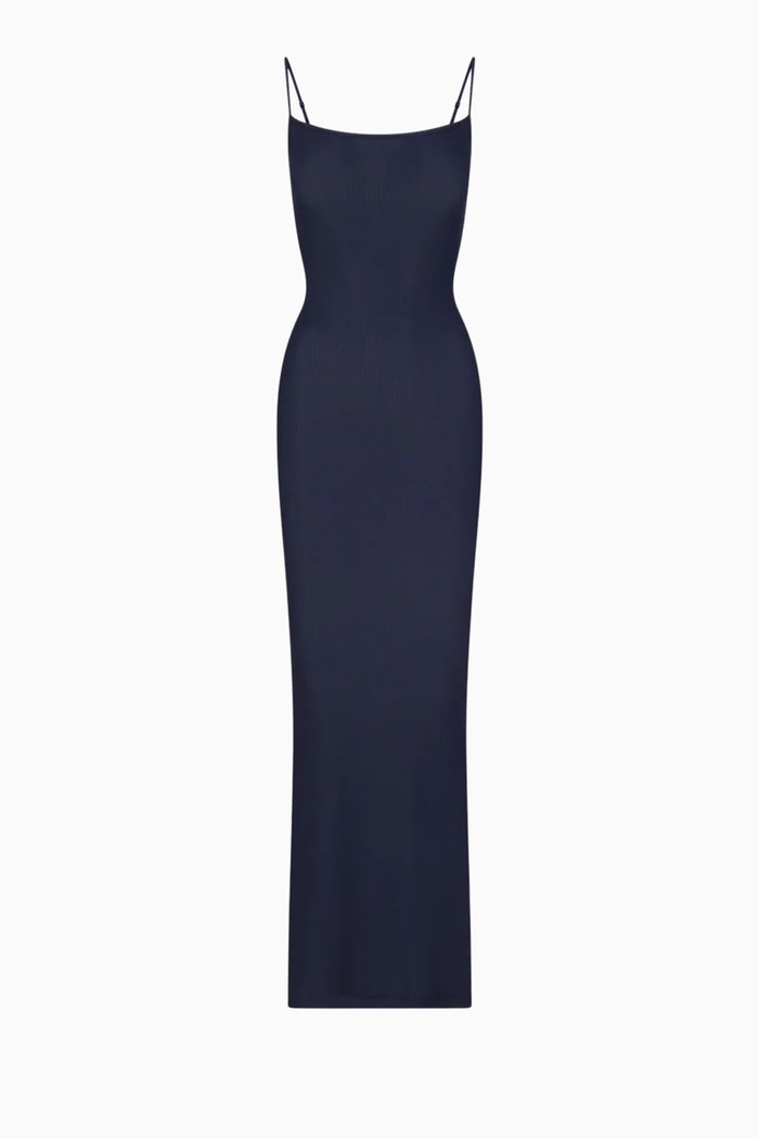 

Soft Lounge Long Slip Dress, Blue