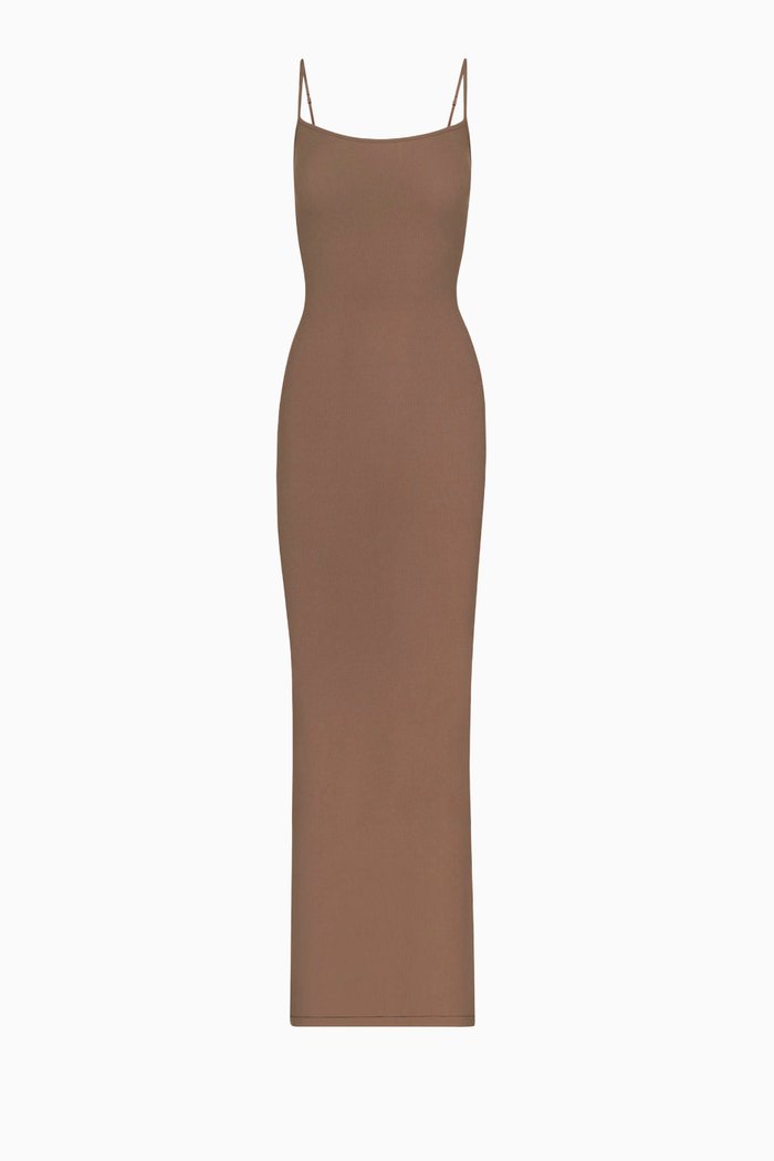 

Soft Lounge Long Slip Dress, Black