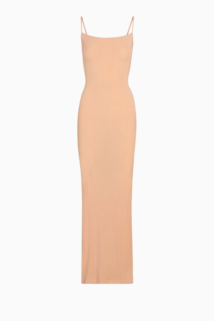 

Soft Lounge Long Slip Dress, Neutral