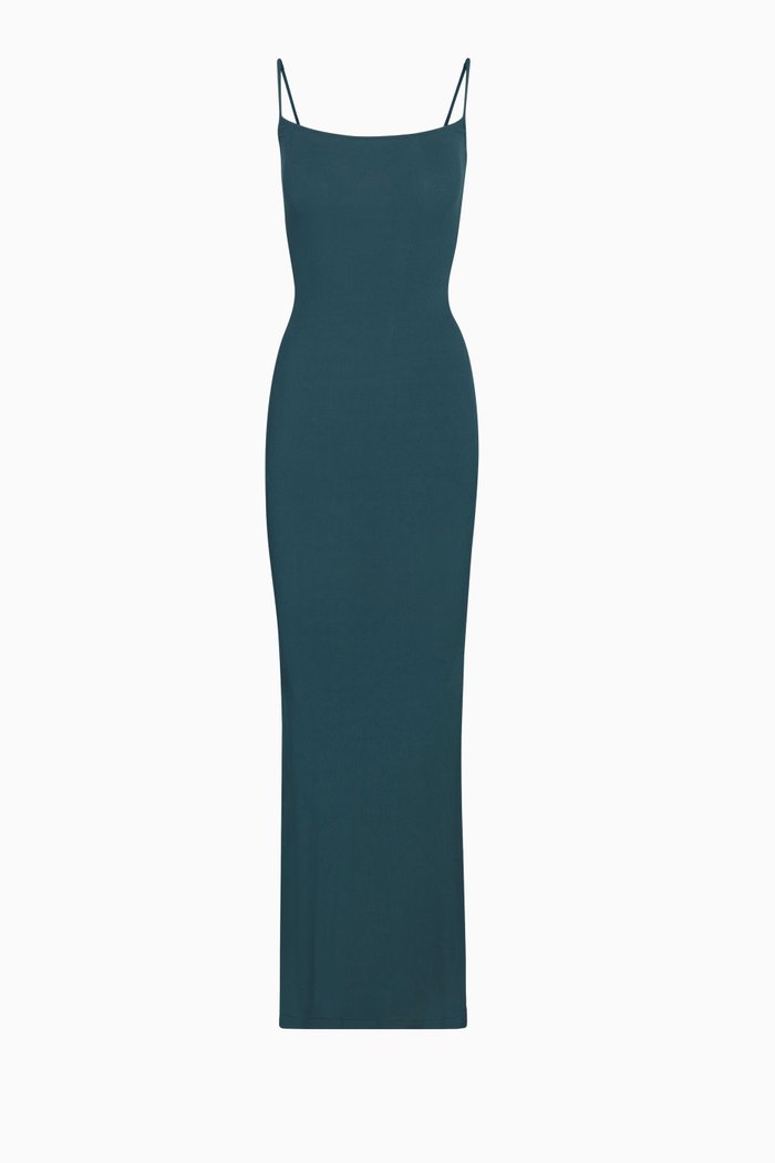 Soft Lounge Long Slip Dress, Green