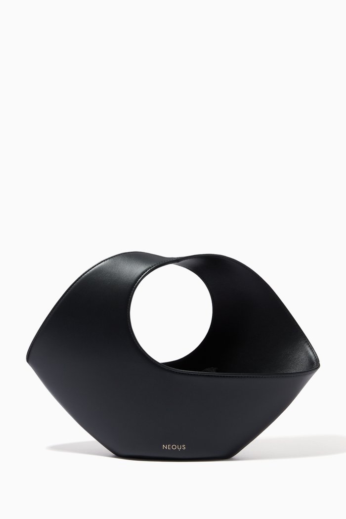 Jupiter Mini Tote Bag in Calf Leather, Black