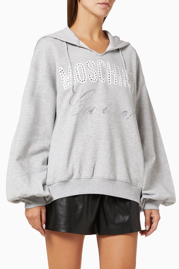 

Crystal Logo Hoodie in Jersey, Grey