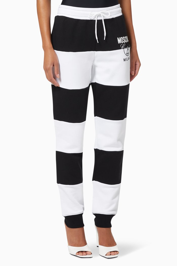 

Stripe Logo Sweatpants in Jersey, Black