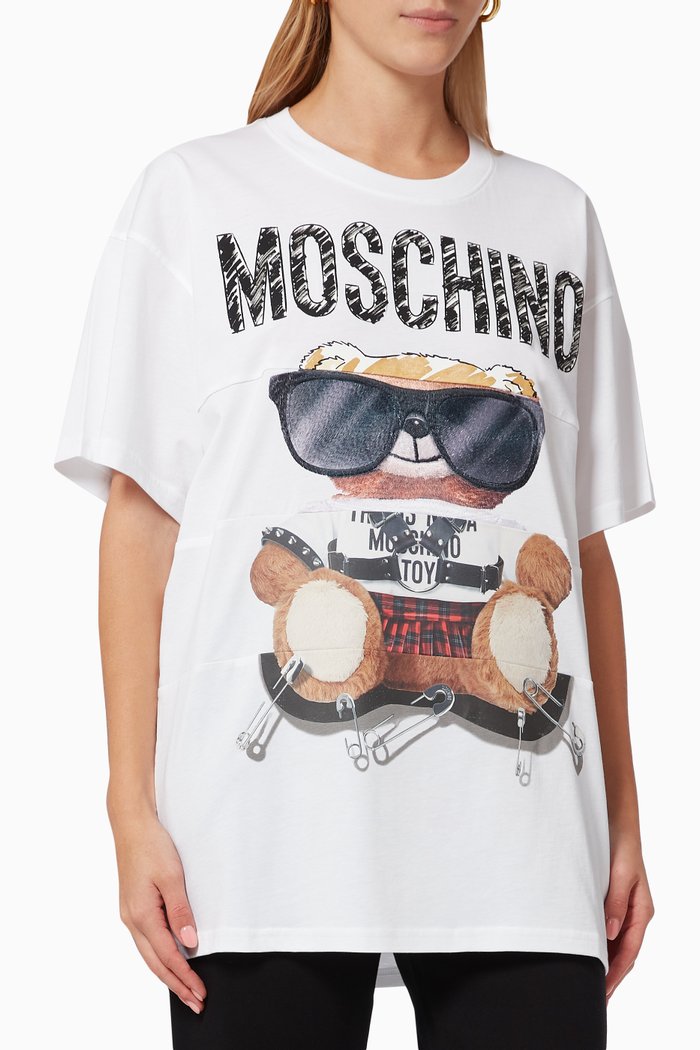 

Mixed Teddy Bear T-shirt in Cotton, White