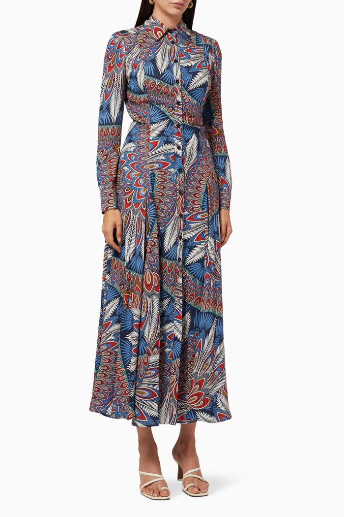 Printed Shirt Dress, Multicolour