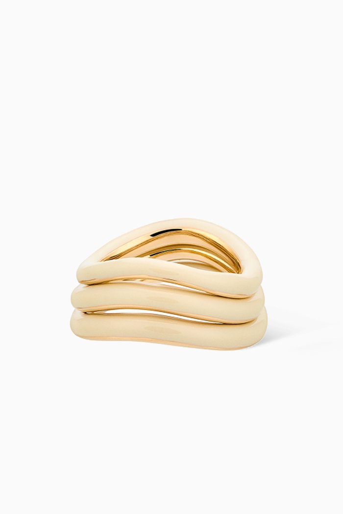 Wave Enamel Rings in 18kt Vermeil, Yellow