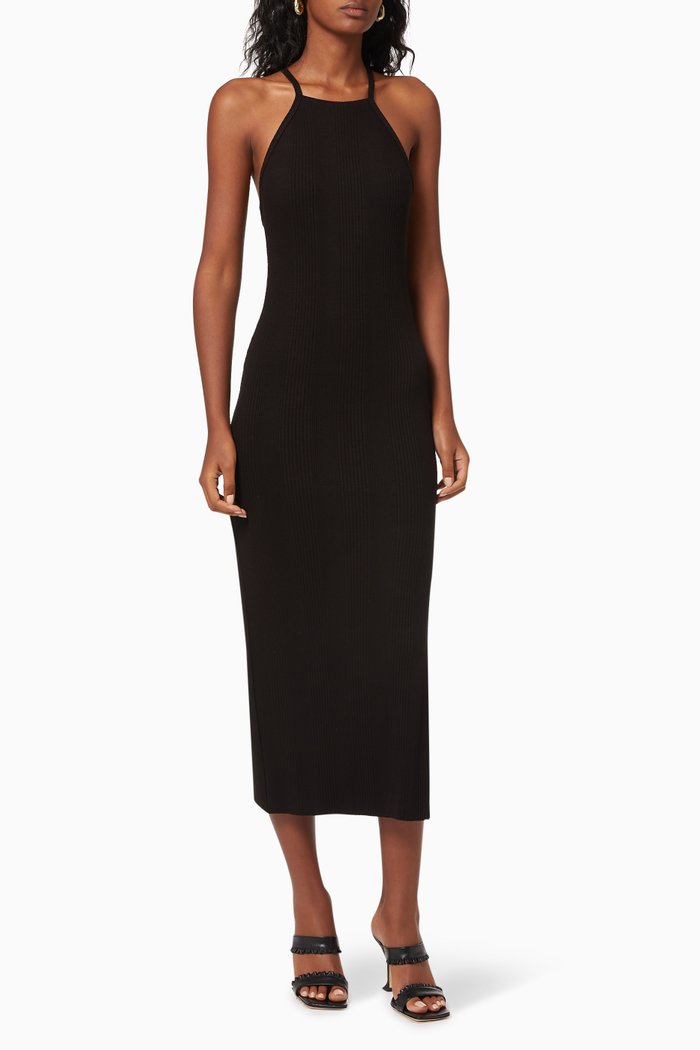 

Halterneck Midi Dress, Black