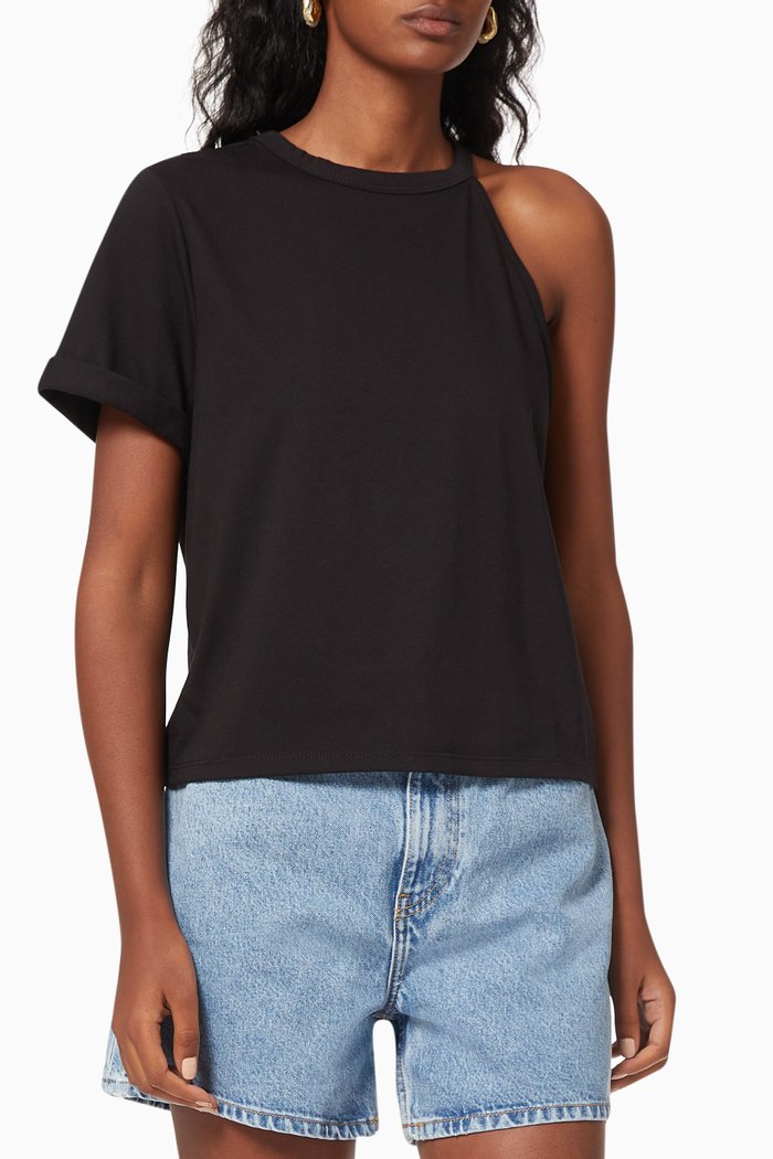 

Cut Out T-shirt in Jersey, Black