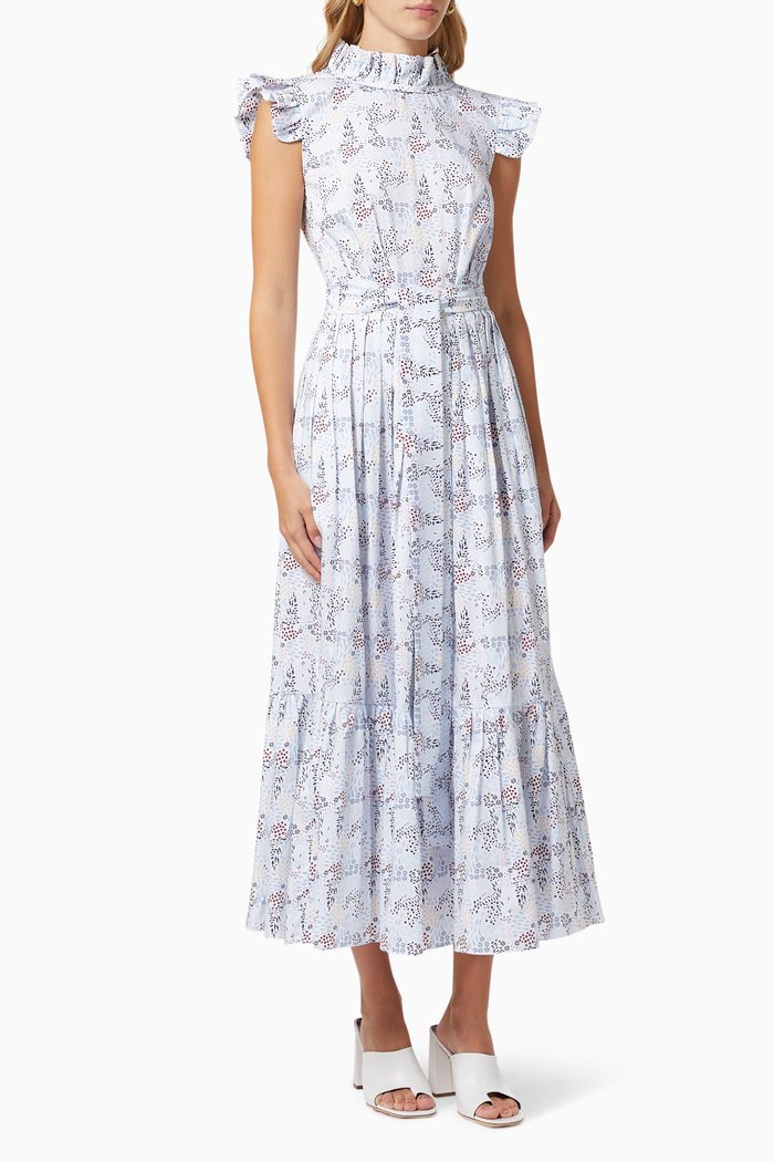 

Floral Dress with Pockets, White