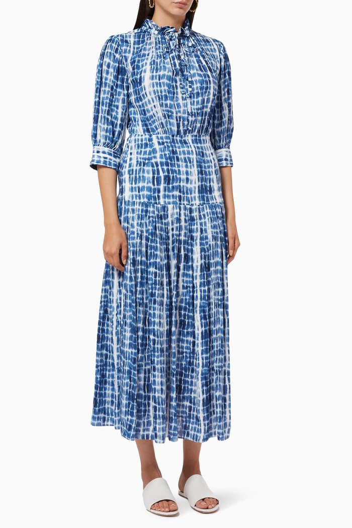 

Tie Dye Tiered Dress, Blue