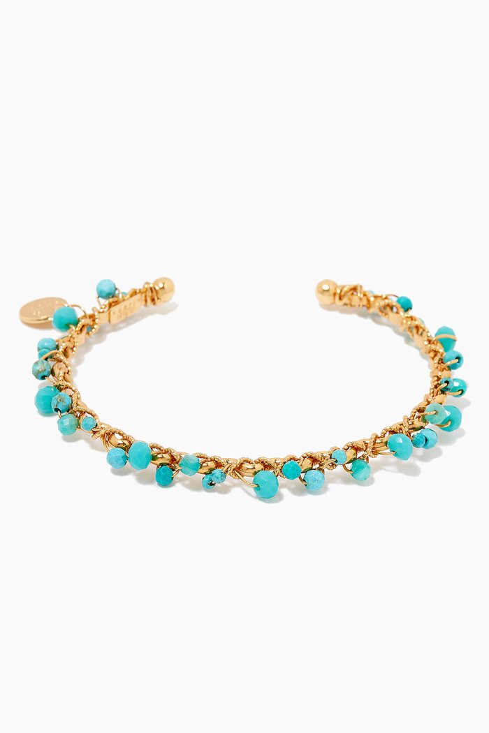 

Orphee Bracelet in 24kt Gold Plating, Blue