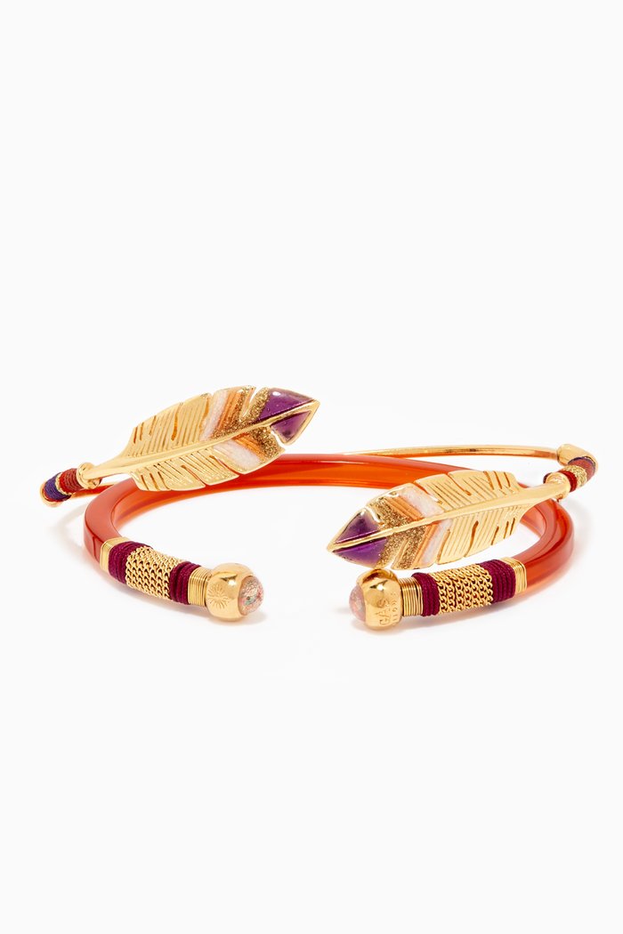 

Stack Bracelet in 24kt Gold Plating, Set of 2, Multicolour