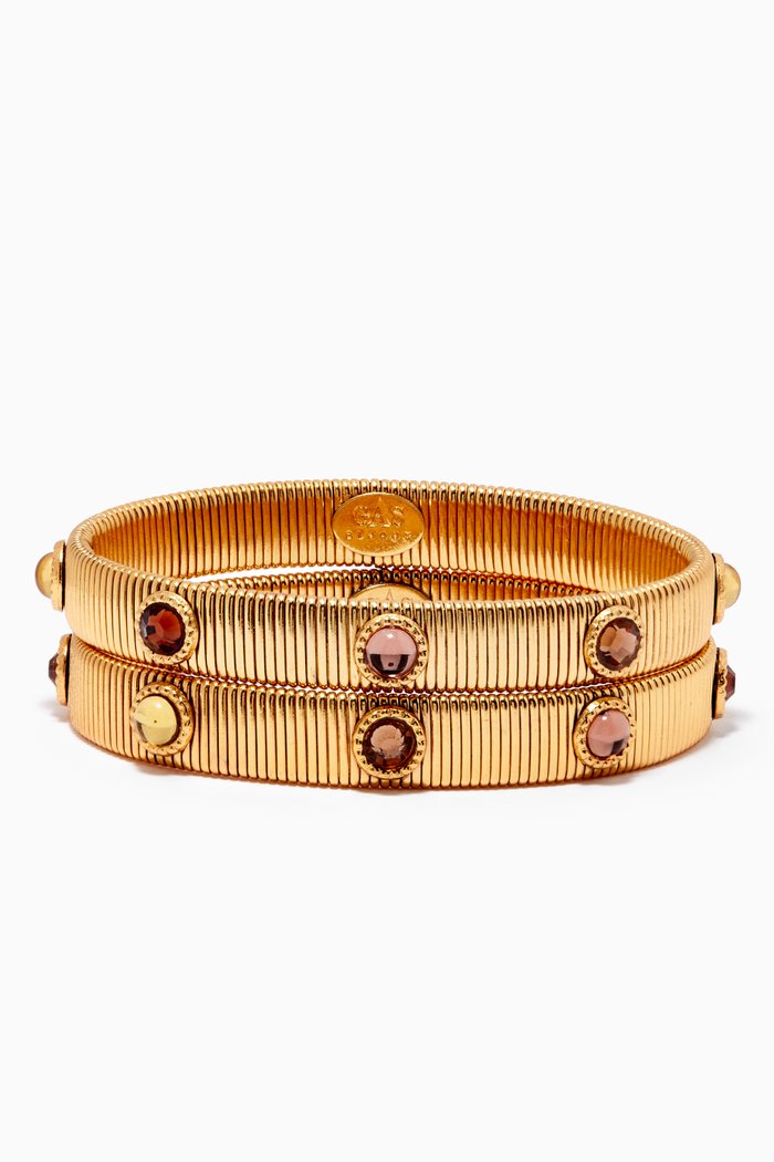 

Strada Stack Bracelet in 24kt Gold Plating, Set of 2