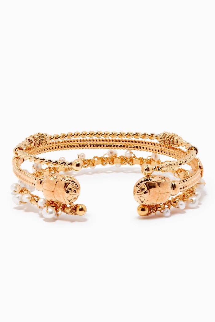 

Stack Bracelet in 24kt Gold Plating, Set of 3
