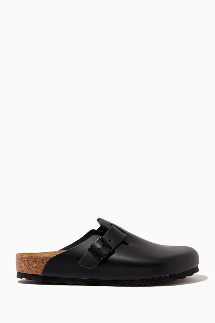 

Boston Sandals in Natural Leather, Black