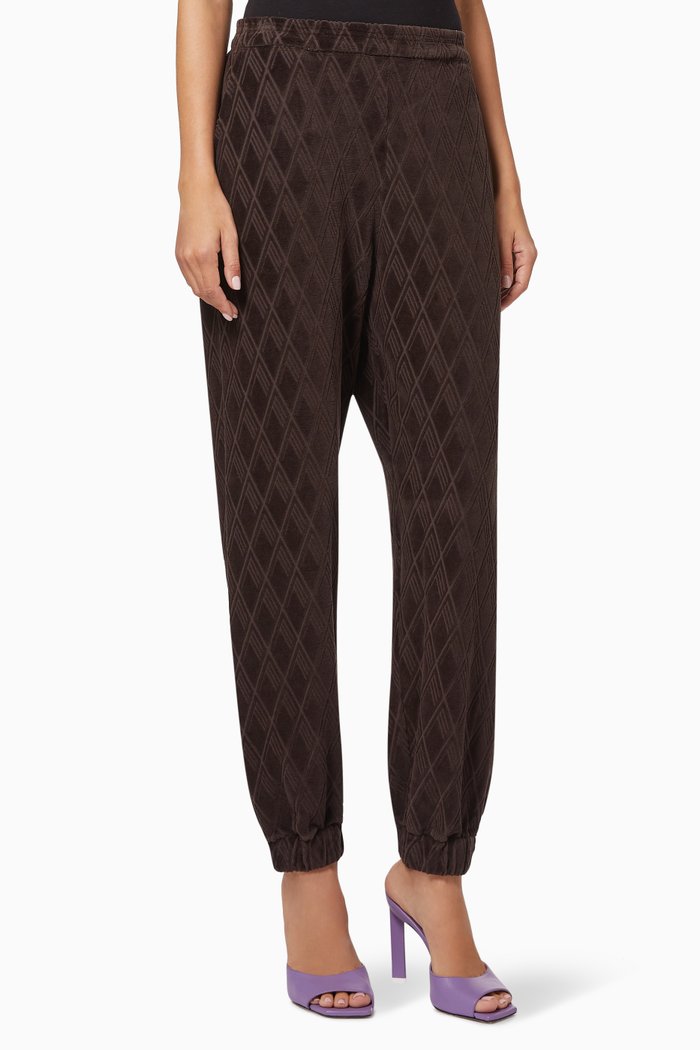 

Pants in Monogram Jacquard Cotton Terry, Brown