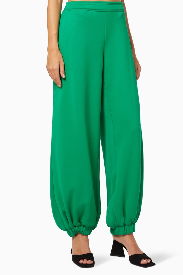 

Carter Wide-leg Track Pants in Jersey, Green