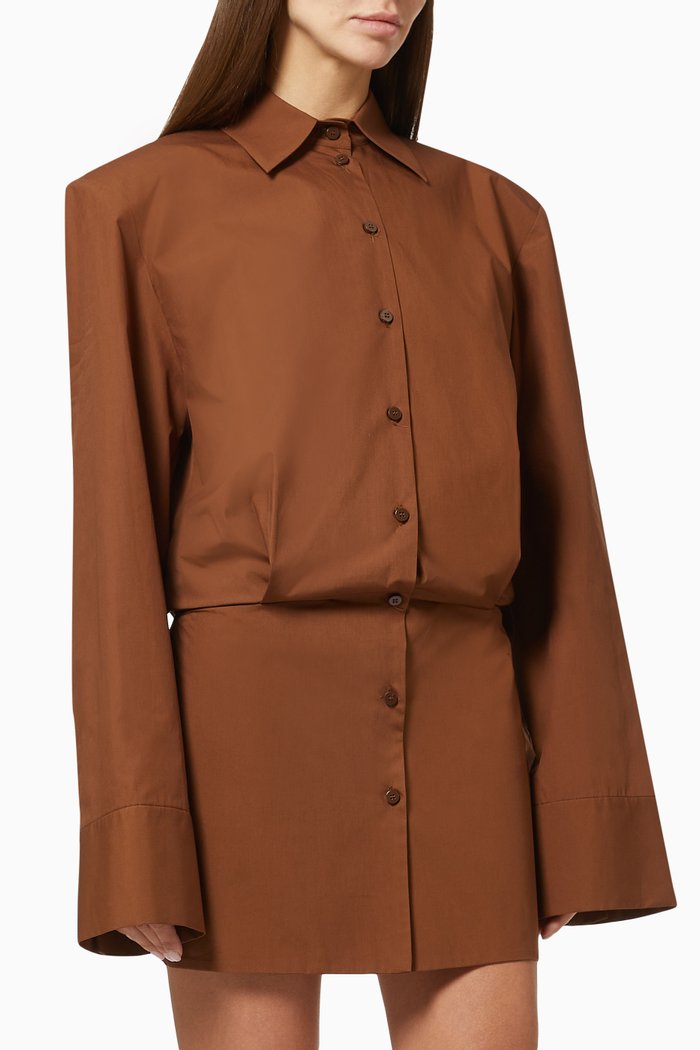 

Mini Dress in Parachute Canvas, Brown