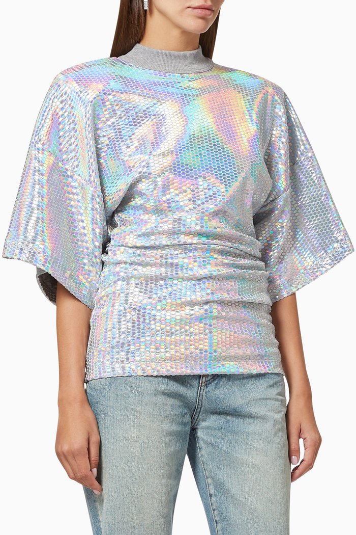 

Top in Holographic Jersey, Silver