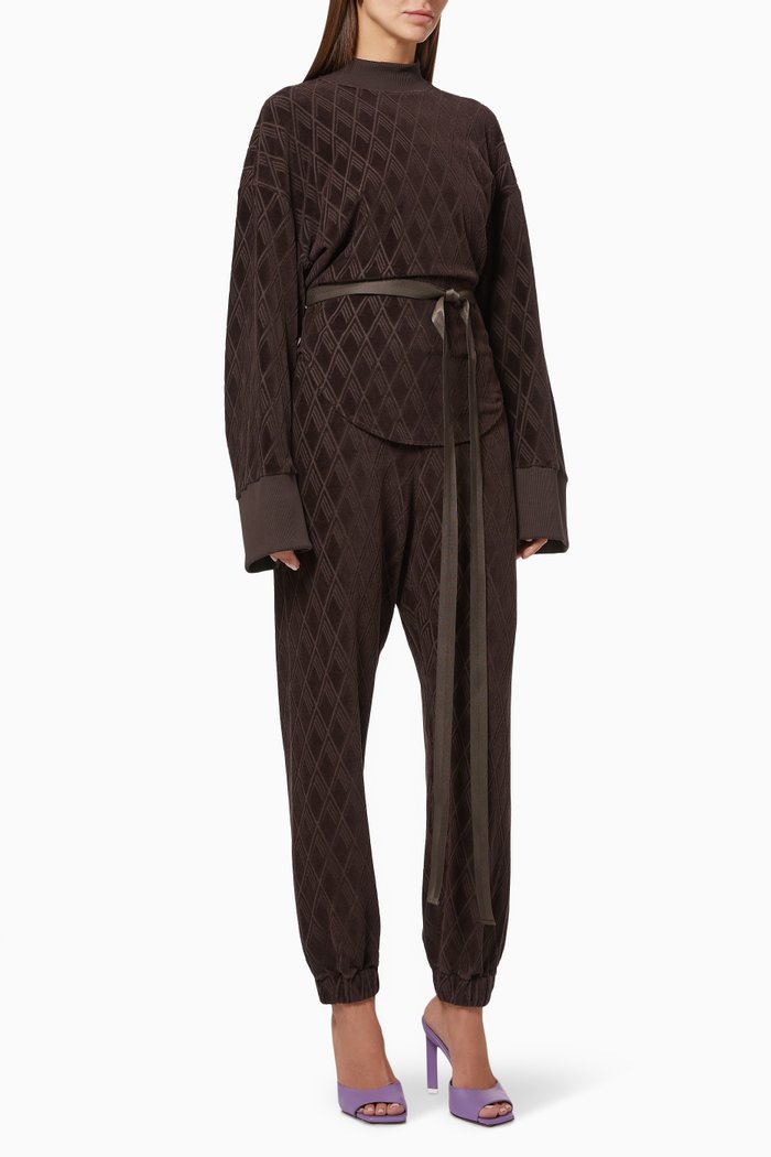 

Sweatshirt in Monogram Jacquard Cotton Terry, Brown