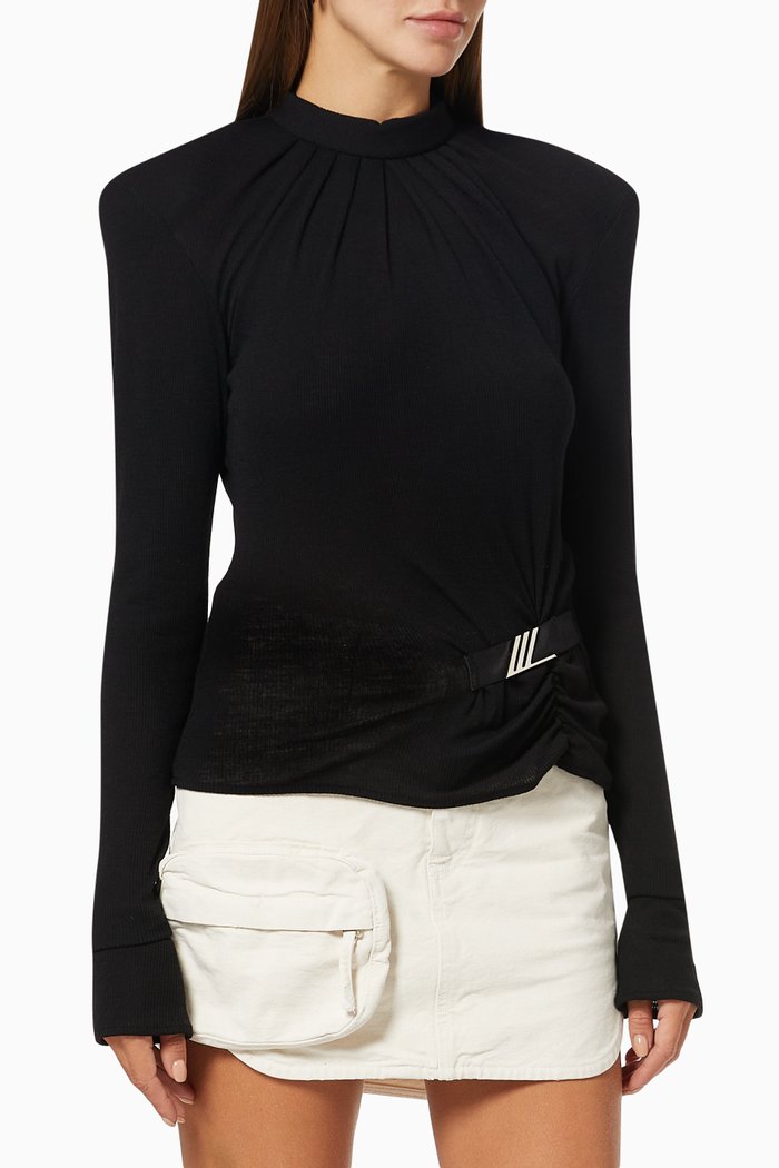 

Plaque Jumper in Virgin Wool, Black