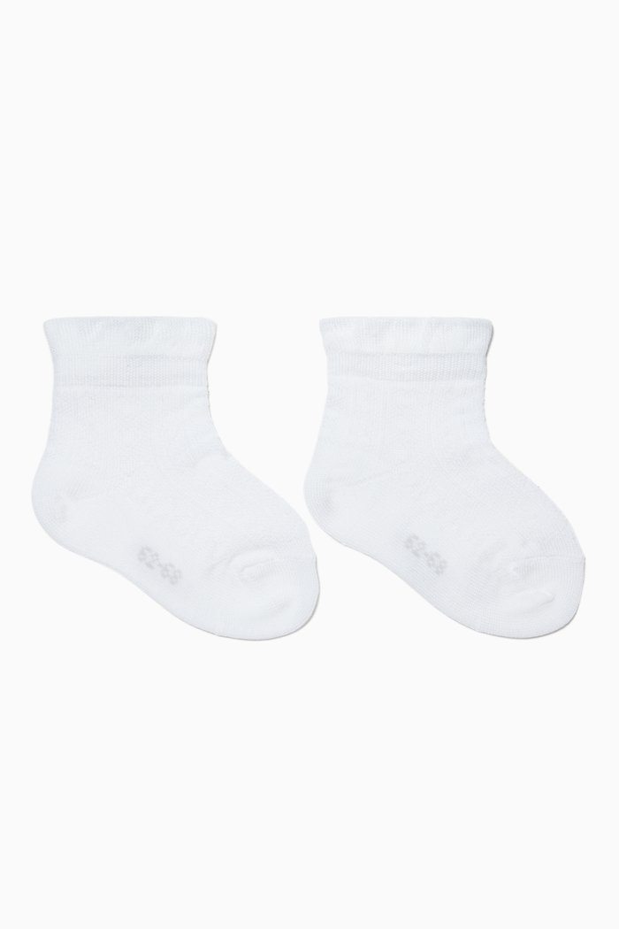 

Romantic Net Knitted Socks, White