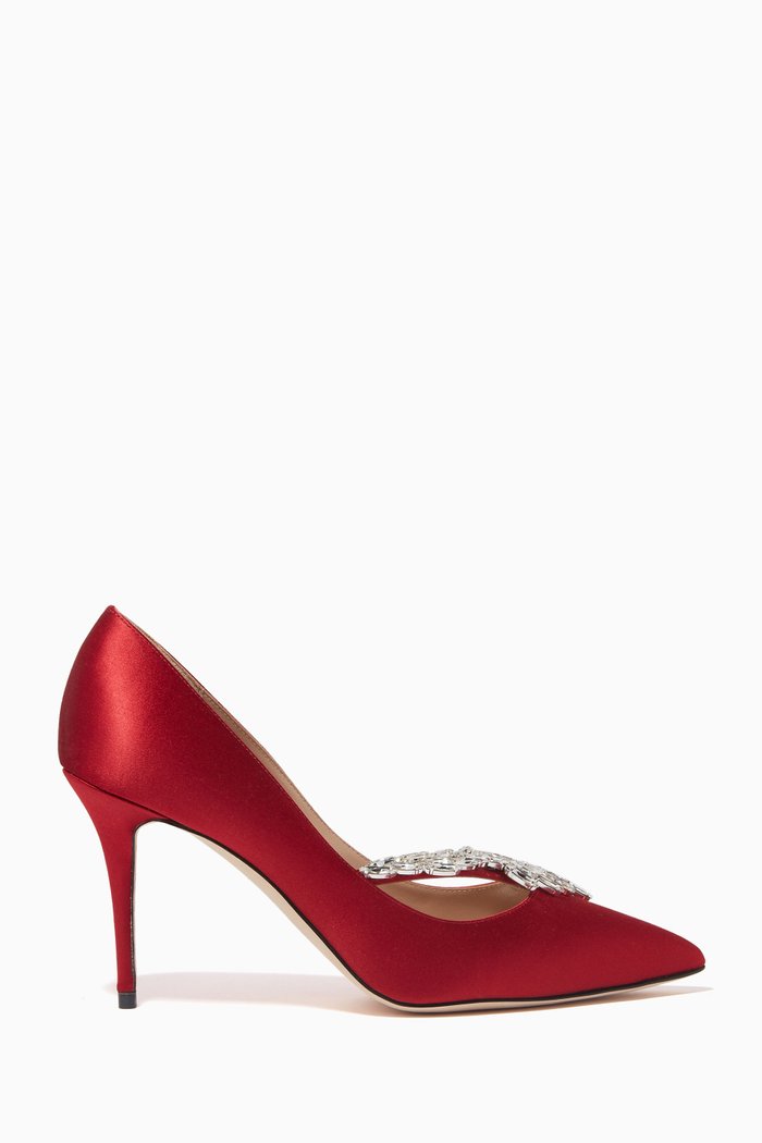 

Nadira 90 Pumps in Satin, Red