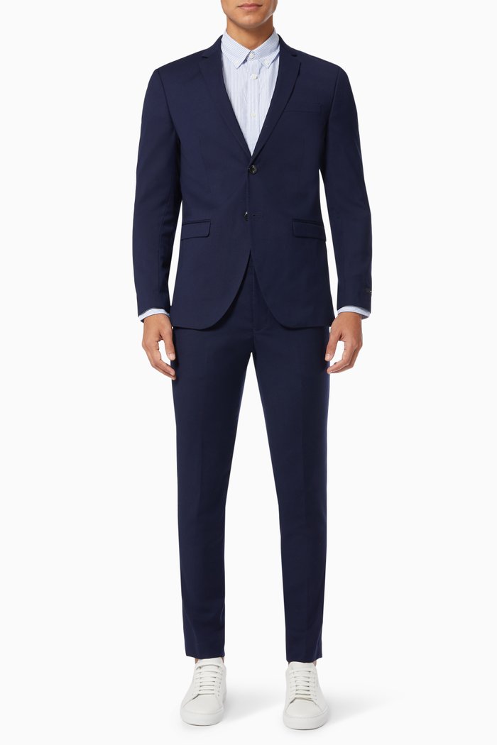 

Super Slim Fit Suit in Viscose Blend, Blue