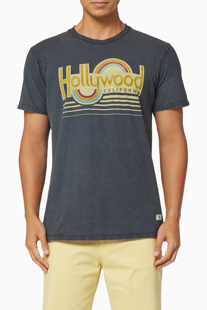 

Crackle Print T-shirt in Jersey, Black