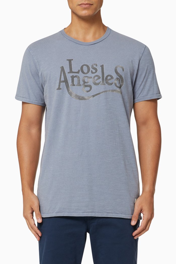 

Crackle Print T-shirt in Jersey, Blue