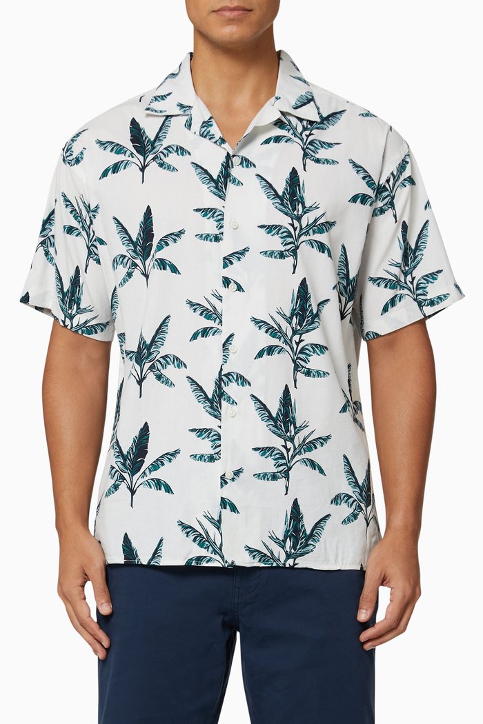 

Leaf Resort Shirt in Cotton, Neutral