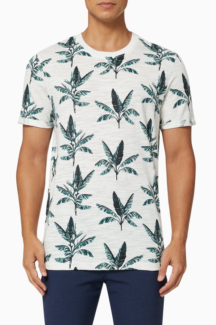 

Botanical Print T-shirt in Jersey, Neutral