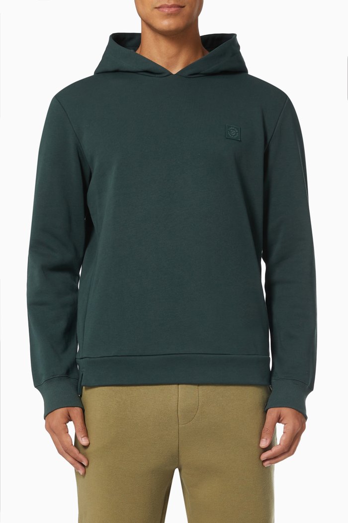

Solid Hoodie in Cotton, Green