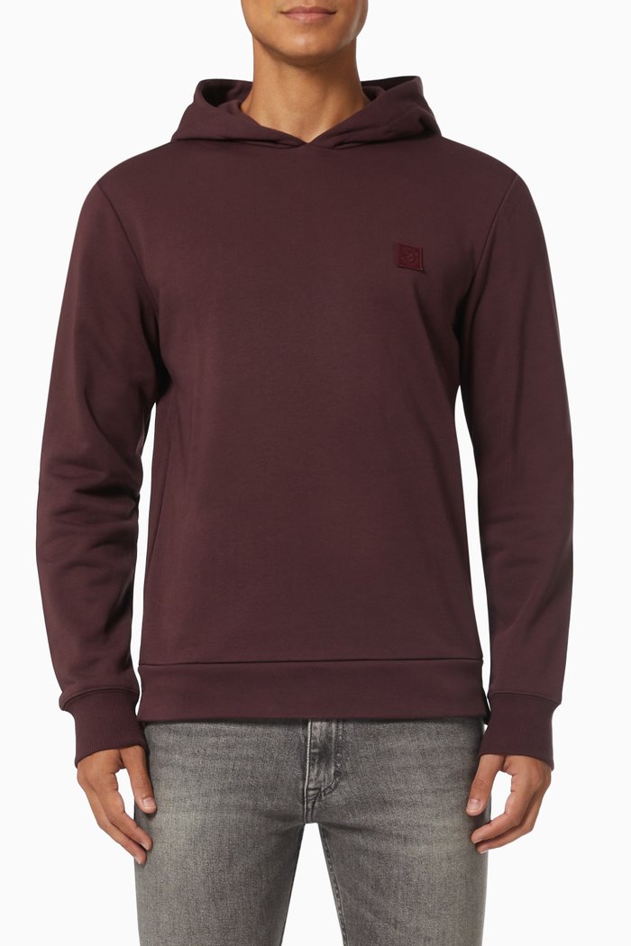 

Solid Hoodie in Cotton, Purple