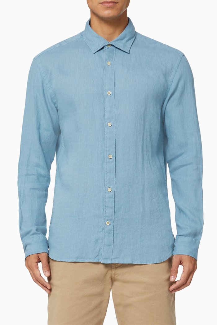 

Classic Shirt in Linen, Blue