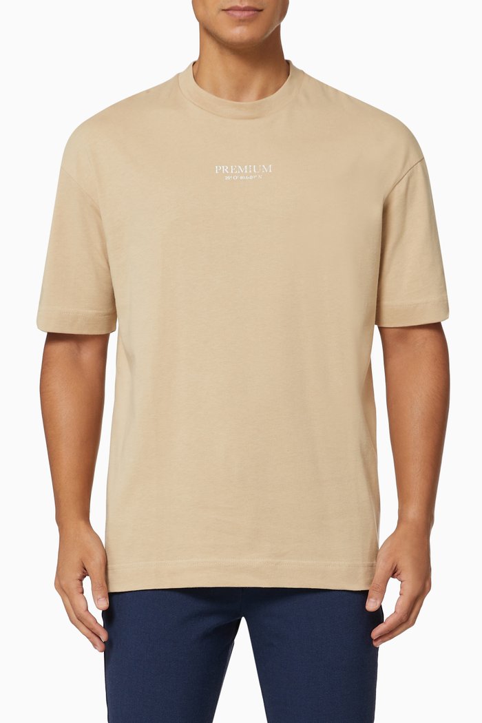 

Logo Boxy Fit T-shirt in Jersey, Neutral