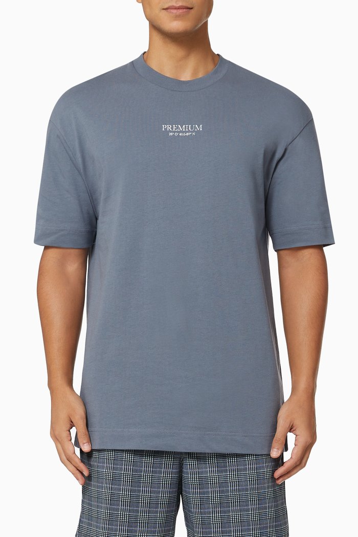 

Logo Boxy Fit T-shirt in Jersey, Blue